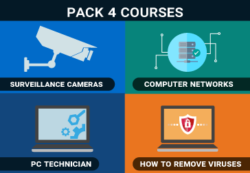 Pack 4 – PC Technician, How to eliminate viruses, Computer Networks and Surveillance Cameras